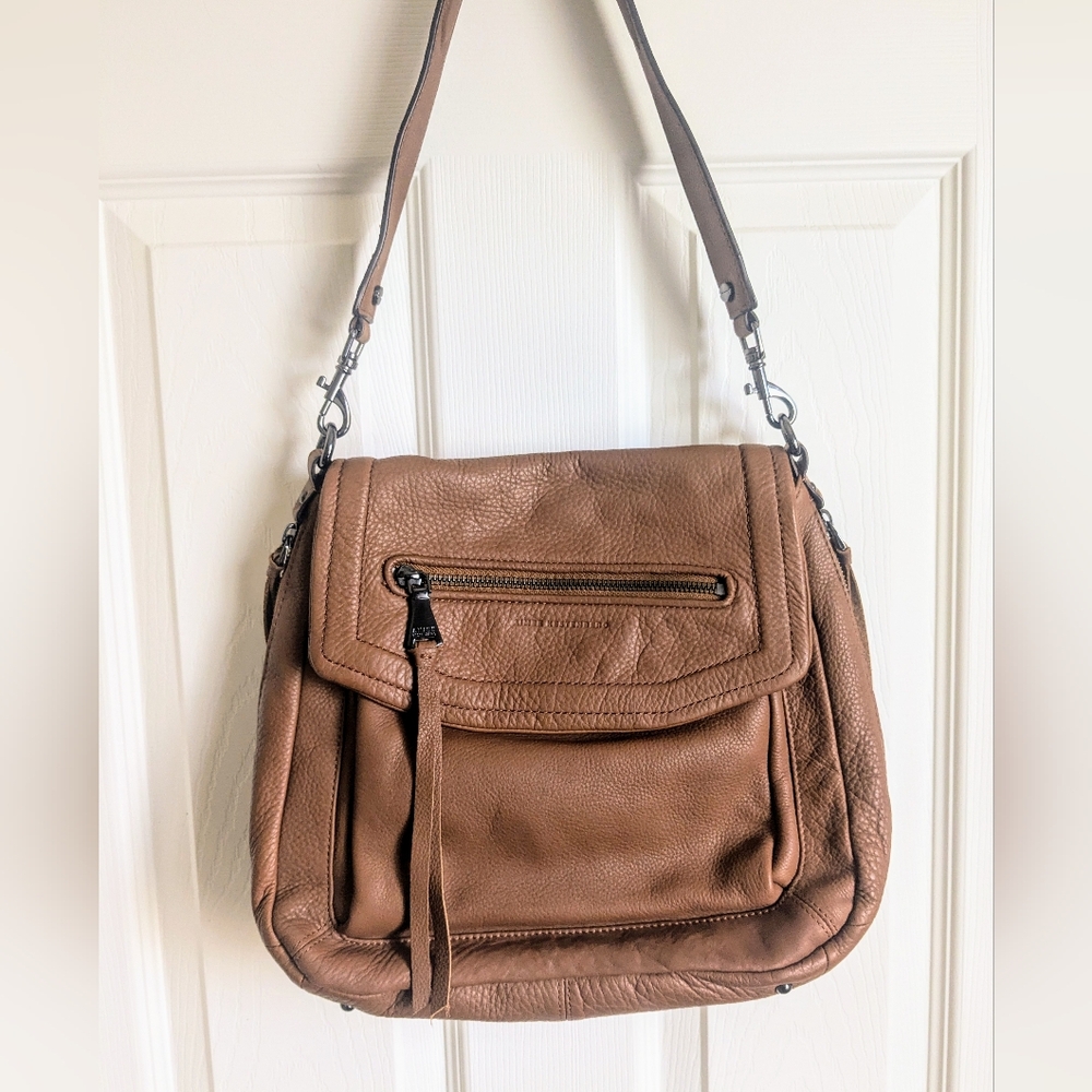 Aimee Kestenberg Leather Shoulder Bag -Fifth Avenue in Chestnut Brown